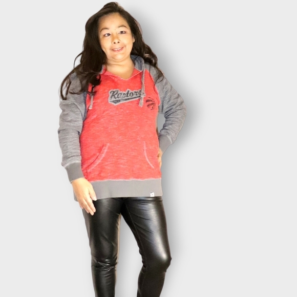 MAJESTIC  RAPHTERS WOMENS SIZE L GREY AND RED SPORTS SWEATWHIRT HOODIE - Picture 1 of 6